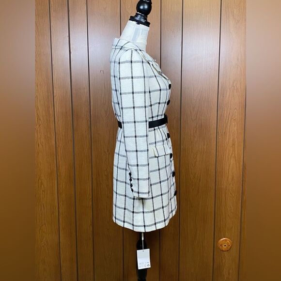 Self-Portrait Checkered Belted Minidress size 8 - Picture 10 of 13
